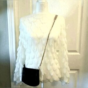 ✨🛍️ Beautiful Feather Pattern Cream  Knit Sweater Jumper Brand New Knit